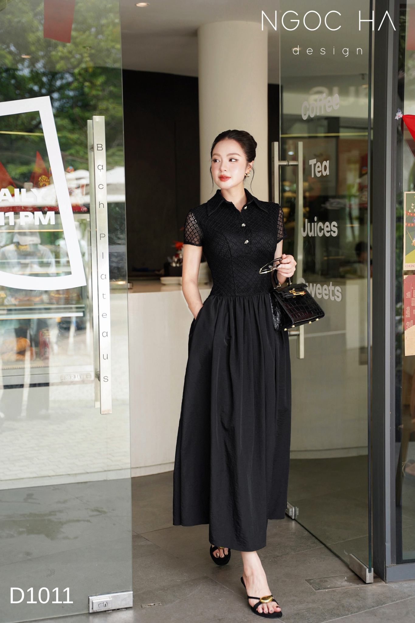 Hanna Dress_ Đầm Ren Mix Vải Thô Màu Đen D1011_thumbnail_1