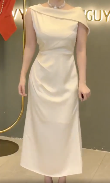 Đầm Lụa Đuôi Cá Trùm Vai Lệch_thumbnail_5