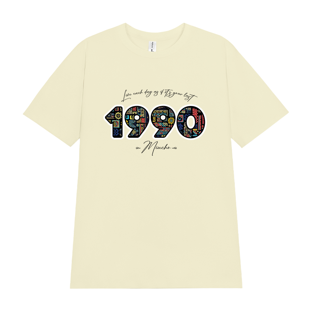 Áo thun nữ in năm sinh 1990 form vừa regular vải cotton 4c thoáng mát ARD1777 Miucho Chic in mix_thumbnail_0