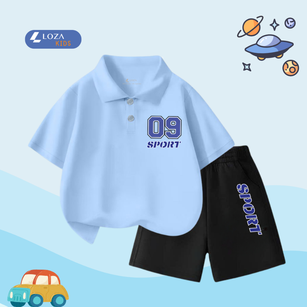 Bộ đồ bé trai in hình 'Số 09 Sport' - Loza Kids BO247