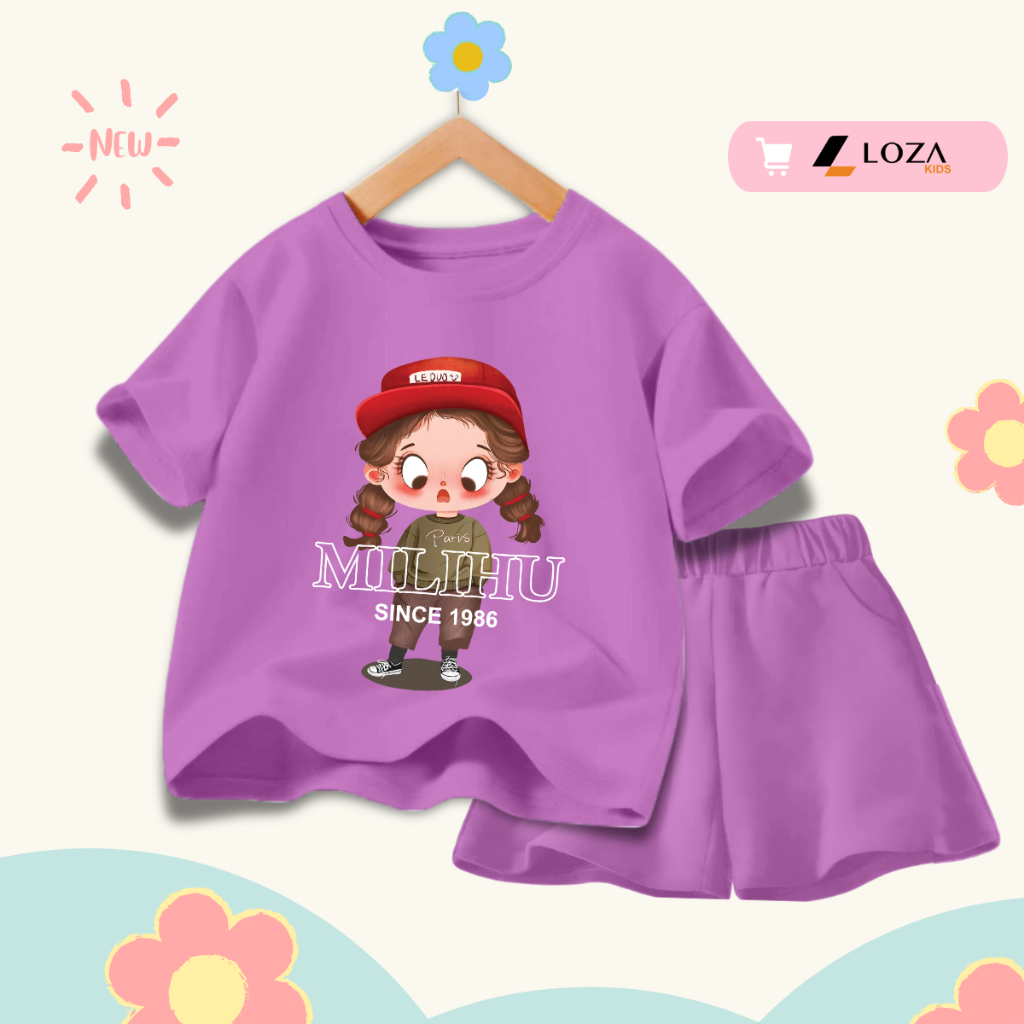 Đồ bộ cho bé gái in hình 'Bé gái Milihu' -  Loza Kids SB357_thumbnail_3