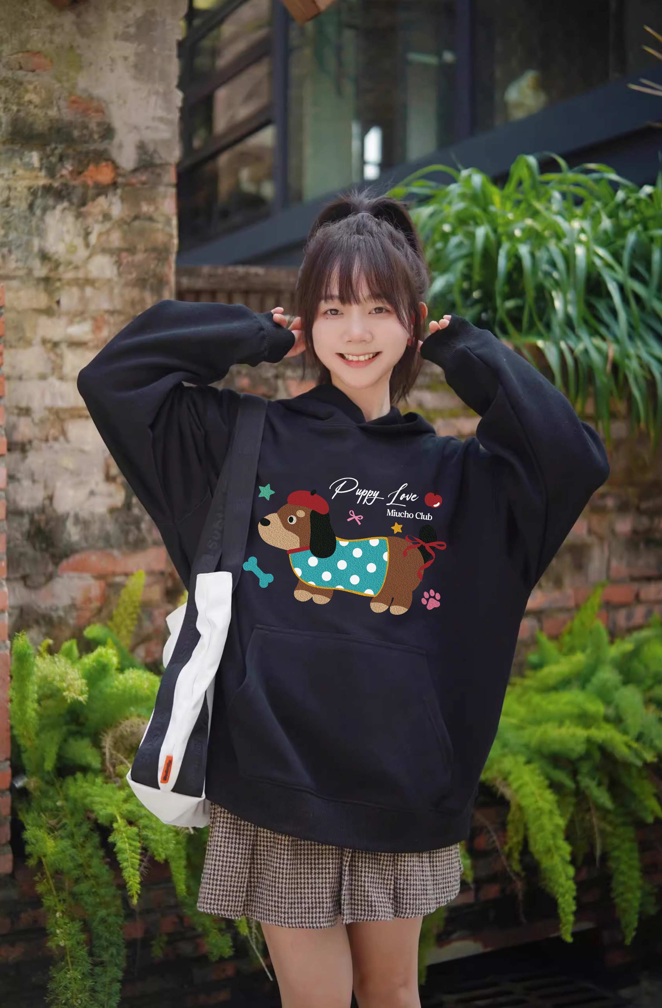 Áo hoodie nữ form rộng dày dặn vải nỉ chân cua HDD1638 Miucho in mix_thumbnail_2