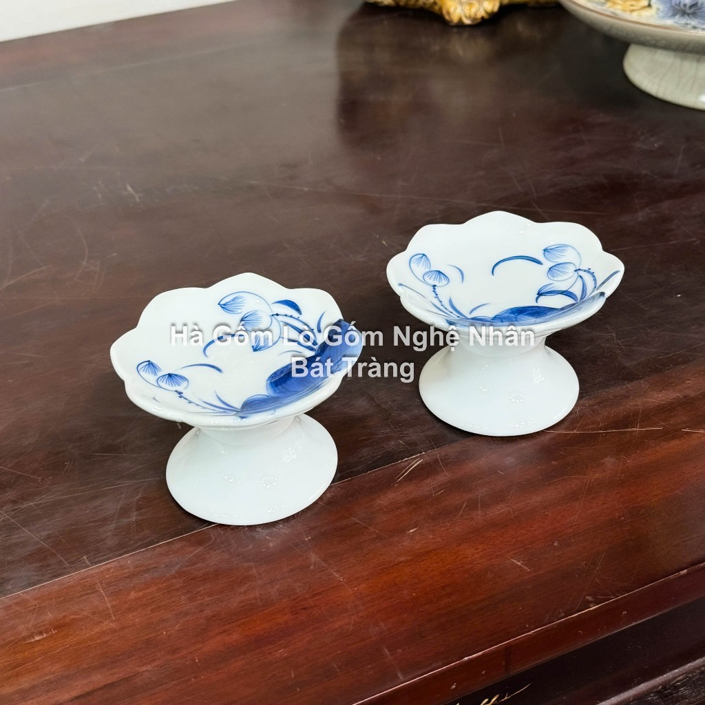 Chân Nến Thờ Cúng MEN SEN CHÀM Bát Tràng - hàng loại 1 Nghệ nhân chế tác_thumbnail_1