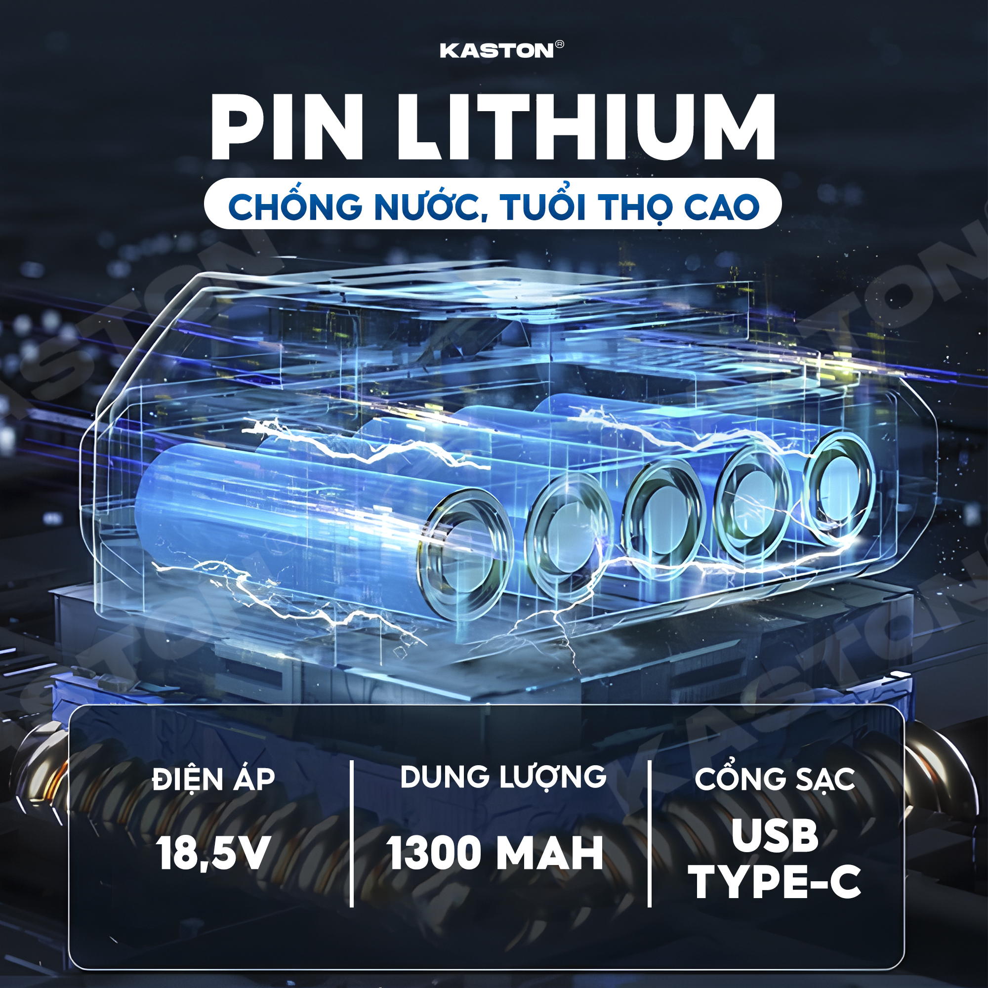 Máy rửa xe pin cao cấp Kaston - R8 - Kèm 2 pin, nhỏ gọn mạnh mẽ - Động cơ công nghệ Đức bền bỉ vượt trội._thumbnail_5