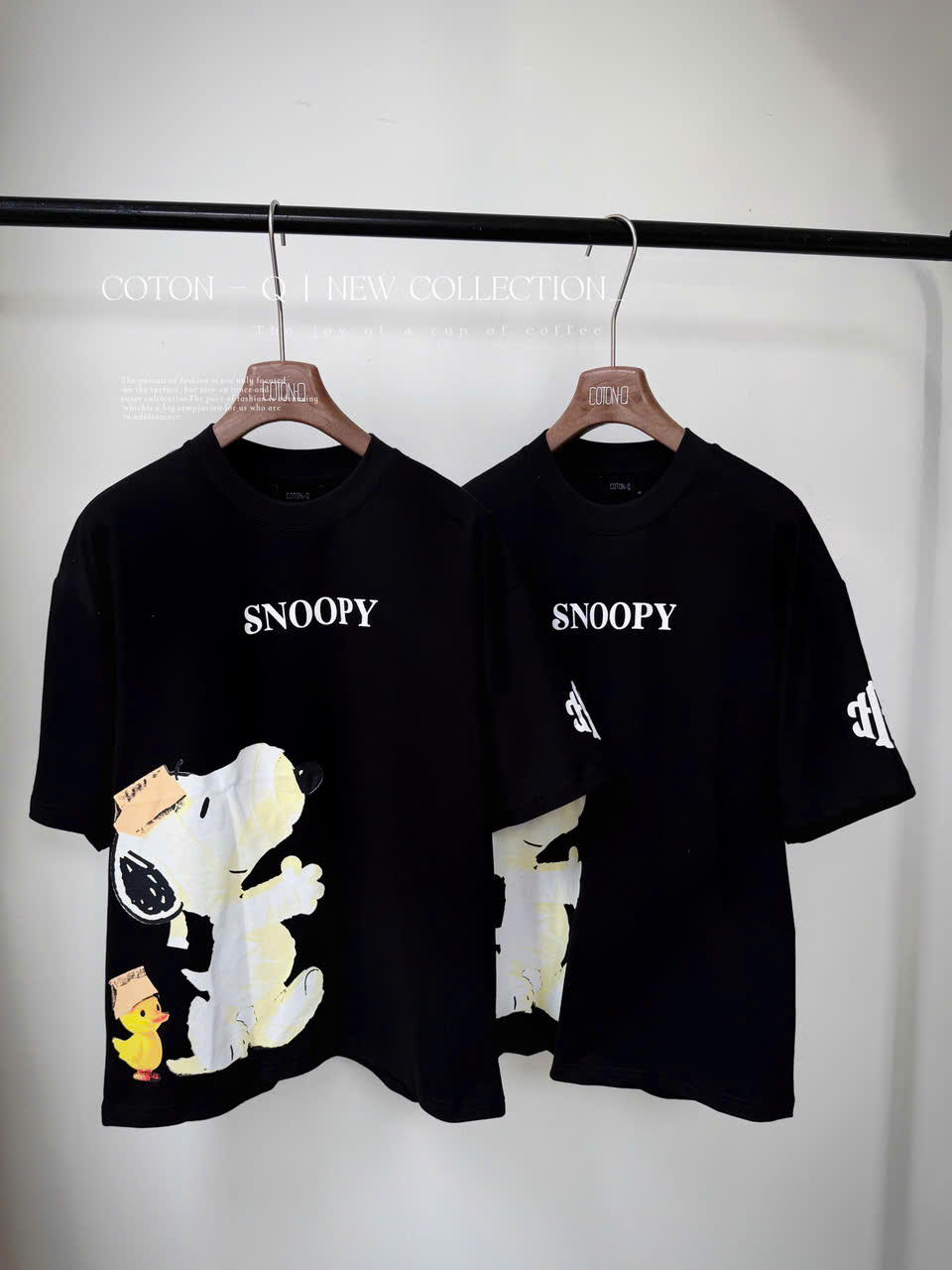 HA117 Áo thun đen in