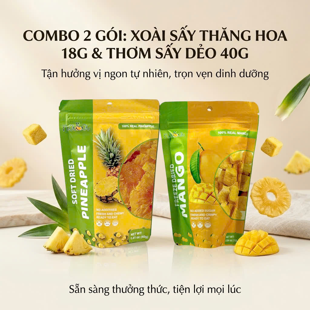 COMBO 2 GÓI XOÀI&THƠM SẤY