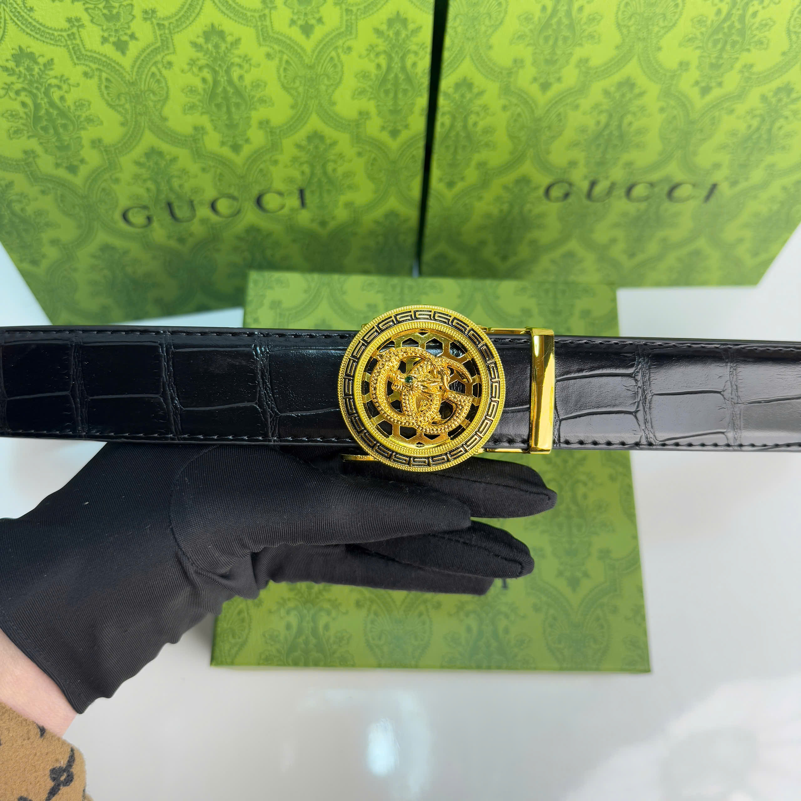 Thắt lưng Gucci Dragon Emblem Gold Buckle_thumbnail_3