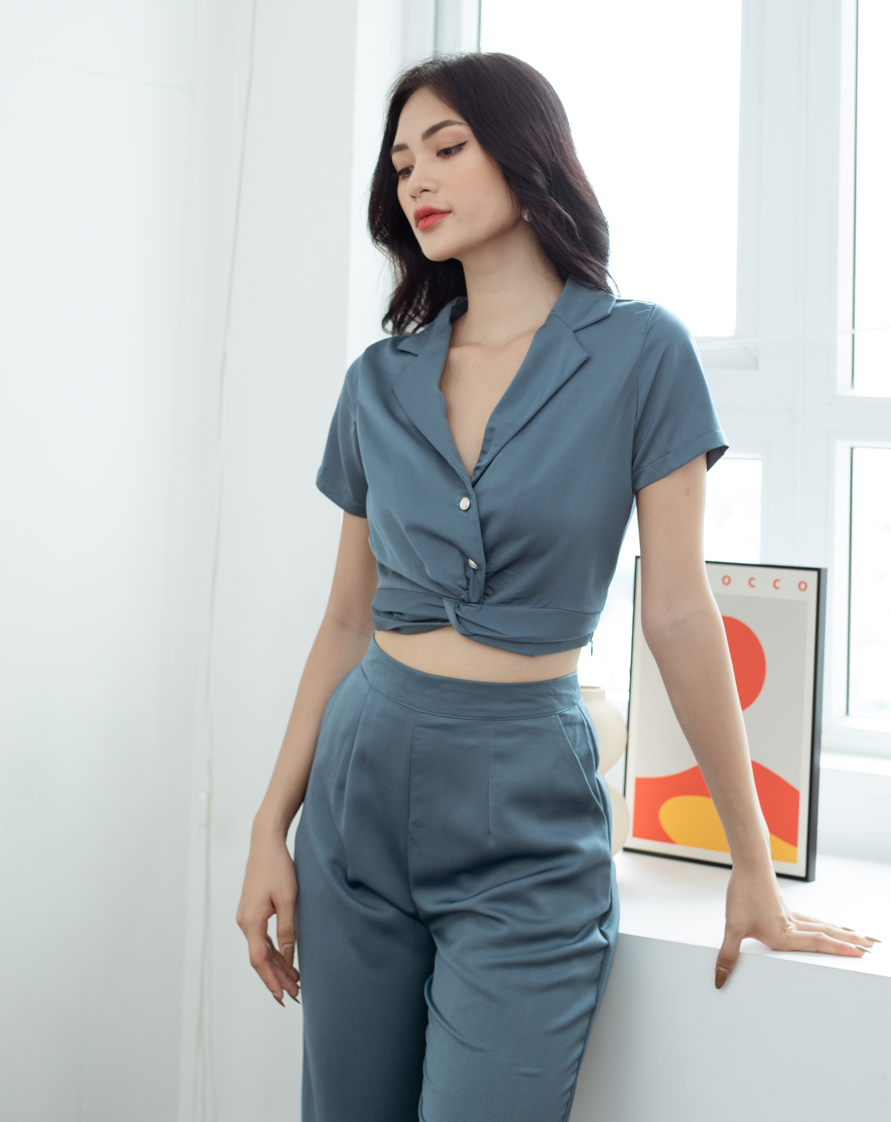 Set nguyên bộ quần dài áo crop top_thumbnail_5