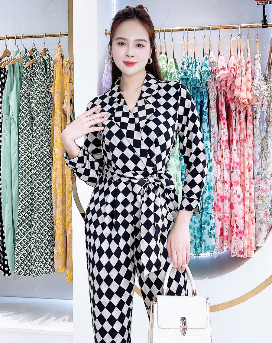 Jumpsuit kiểu Vest họa tiết tay lỡ Phong cách_thumbnail_2
