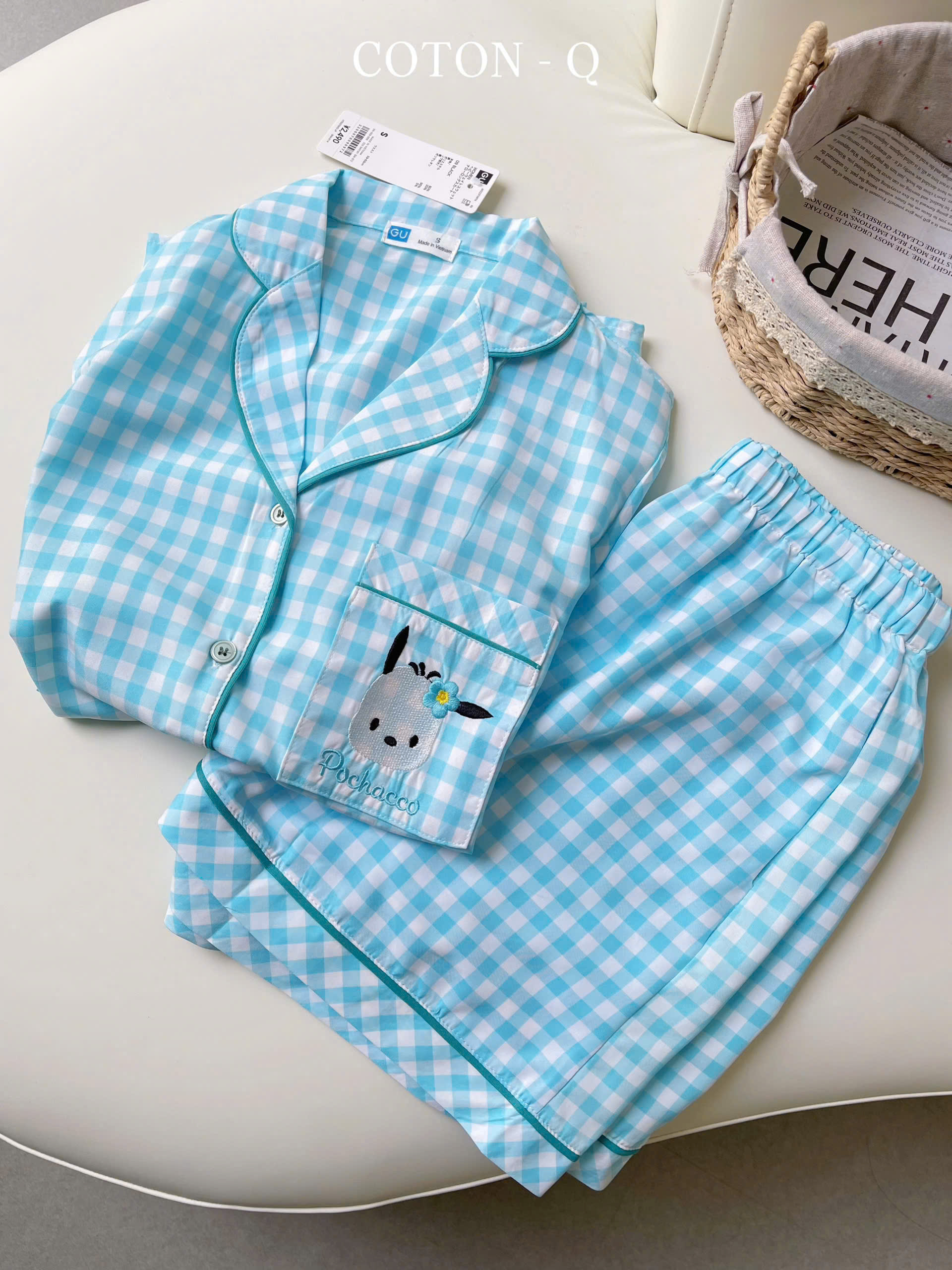 Set bộ đùi caro ( XANH TRỜI )_thumbnail_2