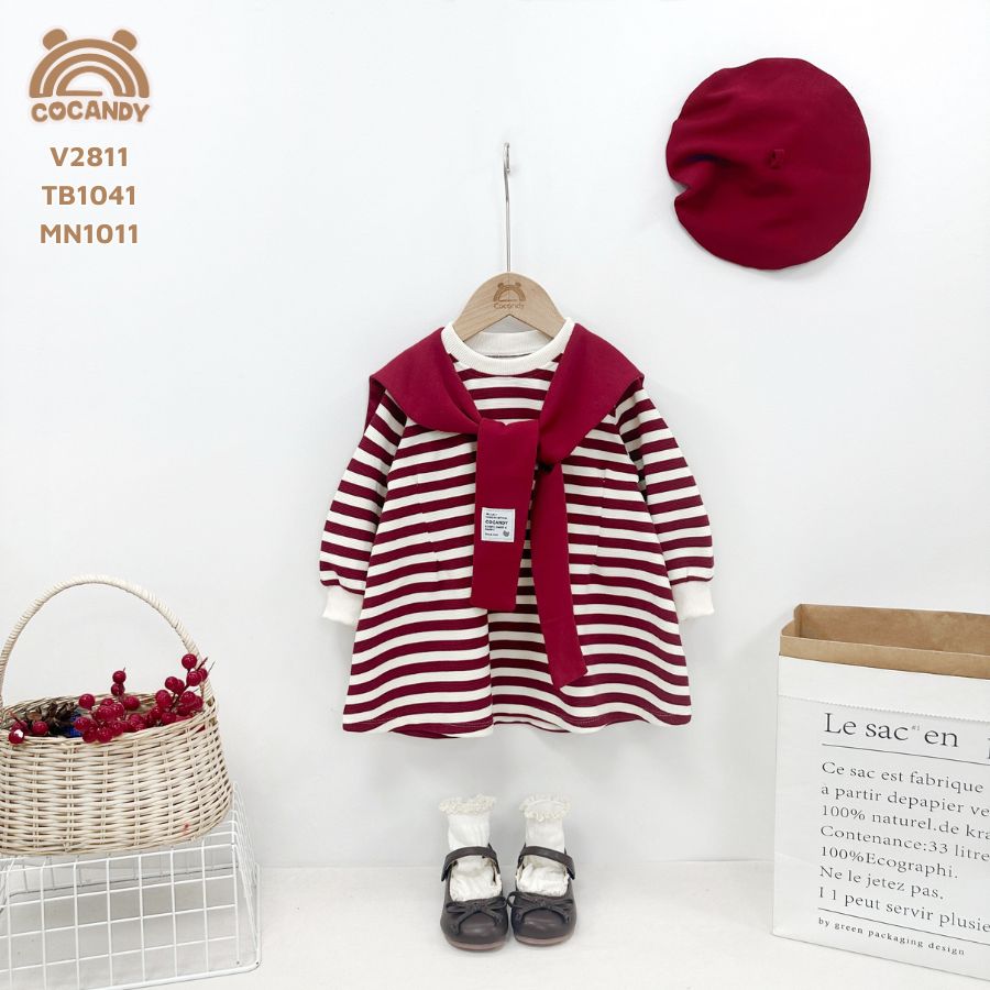 Váy dài kẻ BE phối ĐỎ_thumbnail_1