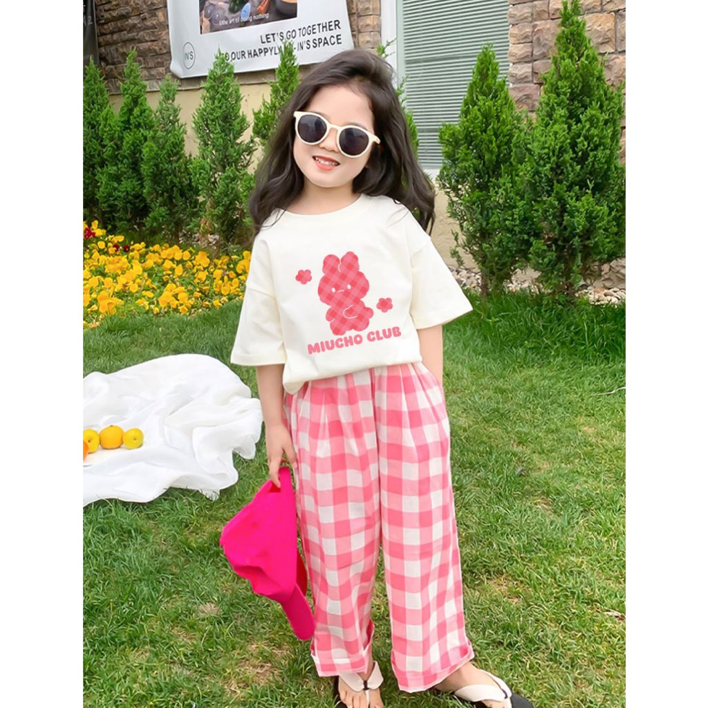Áo thun cho bé gái hoạt hình form rộng AED1099 Miucho Kid tay ngắn cổ tròn in mix_thumbnail_2