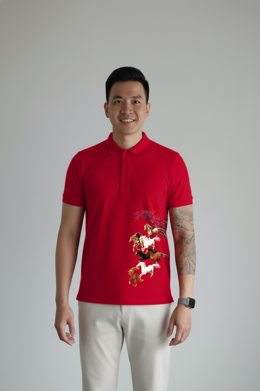 Áo polo Tết Bính Ngọ form vừa Miucho Iconic vải cá sấu thoáng mát dày dặn 2985_thumbnail_4