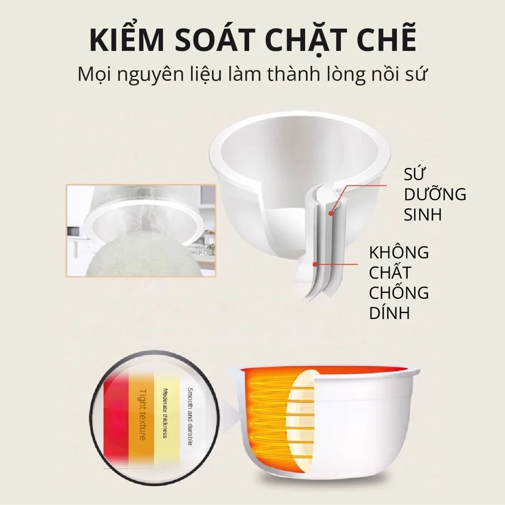 Lòng nồi cơm bằng sứ thay thế cho Mishio MK365 MK381 MK402_thumbnail_5