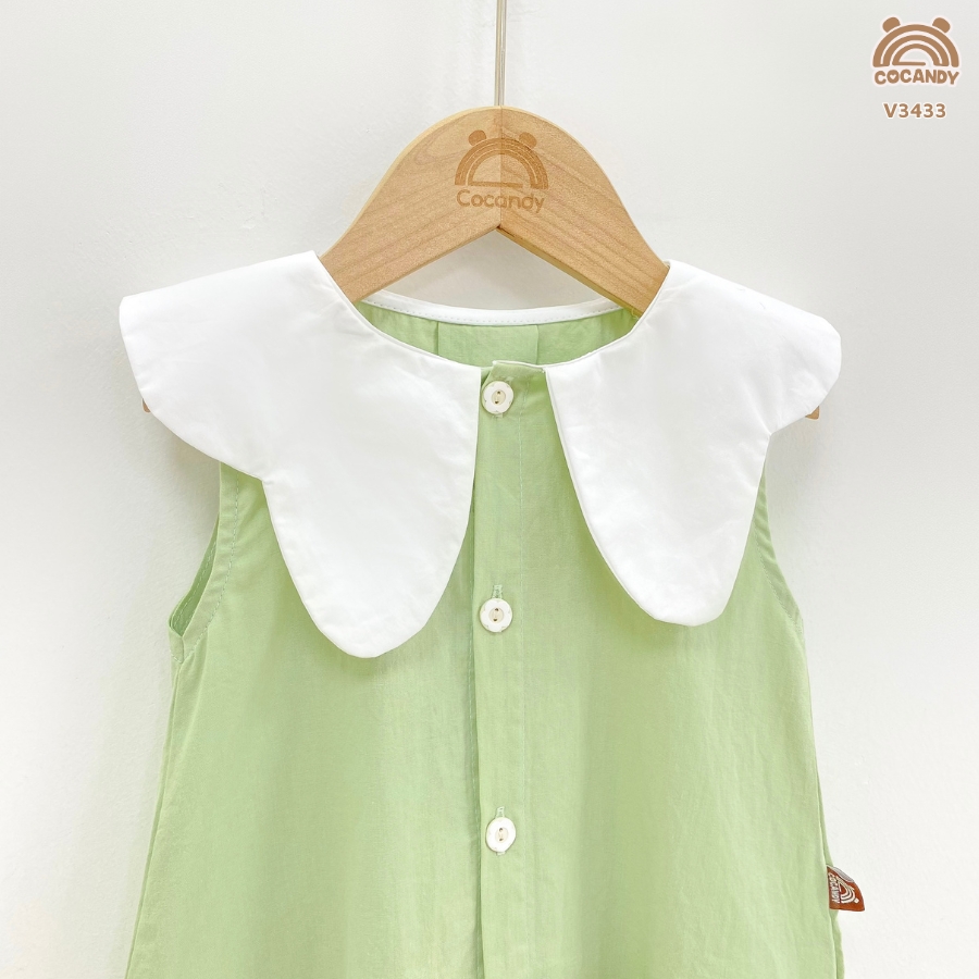 Váy sát nách XANH CỐM cổ sóng TRẮNG_thumbnail_3