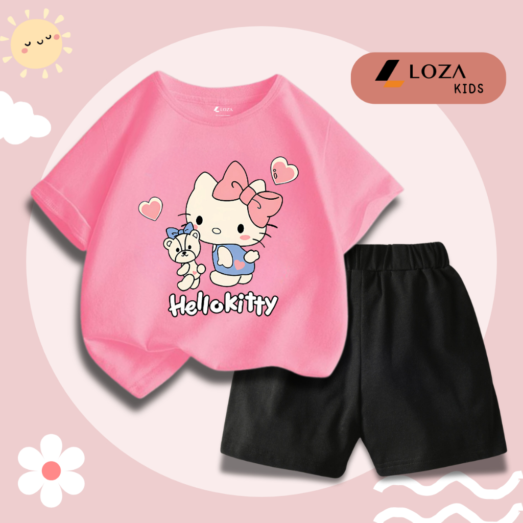 Bộ đồ bé gái in hình 'Hello Kitty' - Loza  Kids SB292