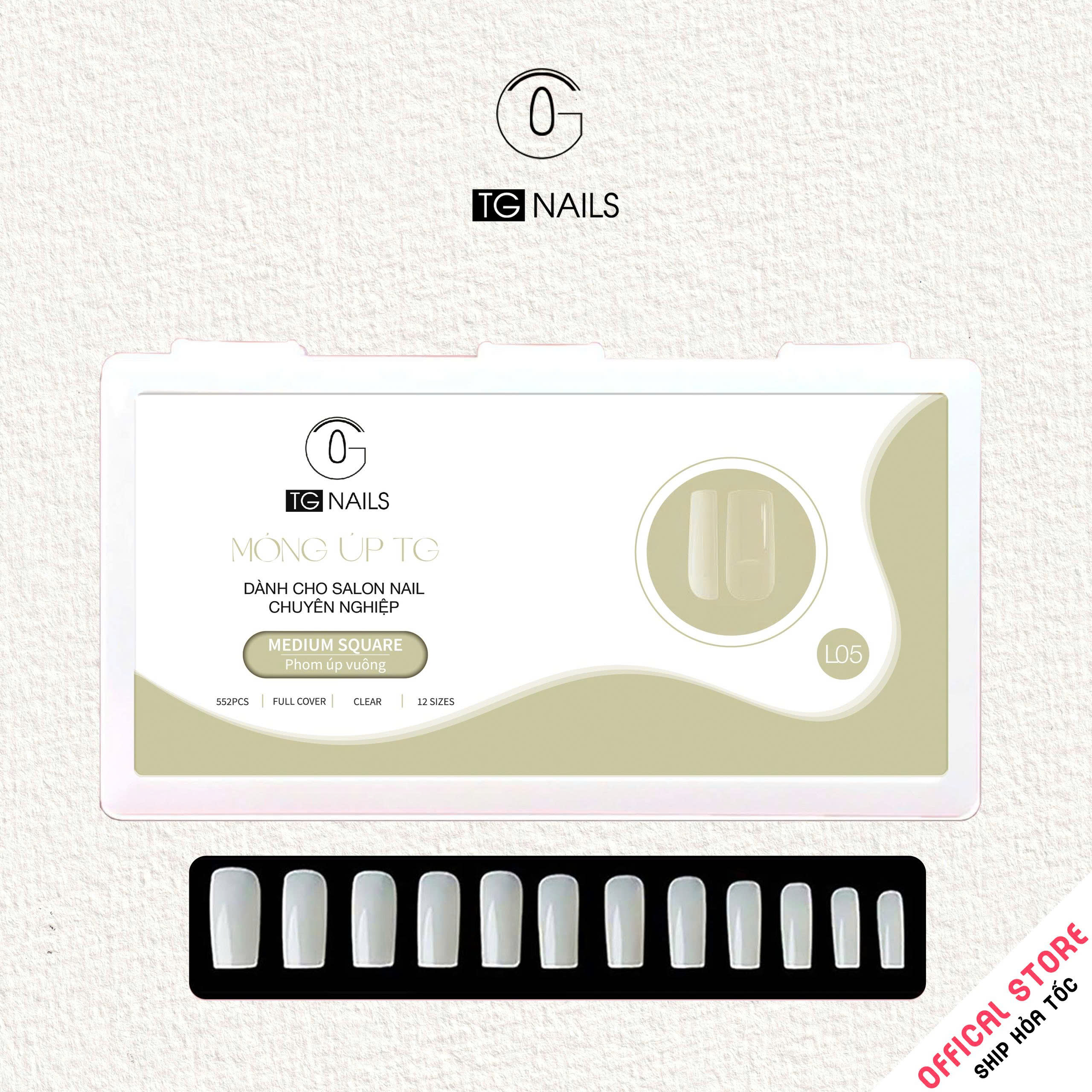 Phụ kiện gắn móng: Móng tay giả, kt(L1.2- 2.5*1.3)cm(+/-10%), chất liệu nhựa, nhãn hiệu TG, mới 100%._thumbnail_13