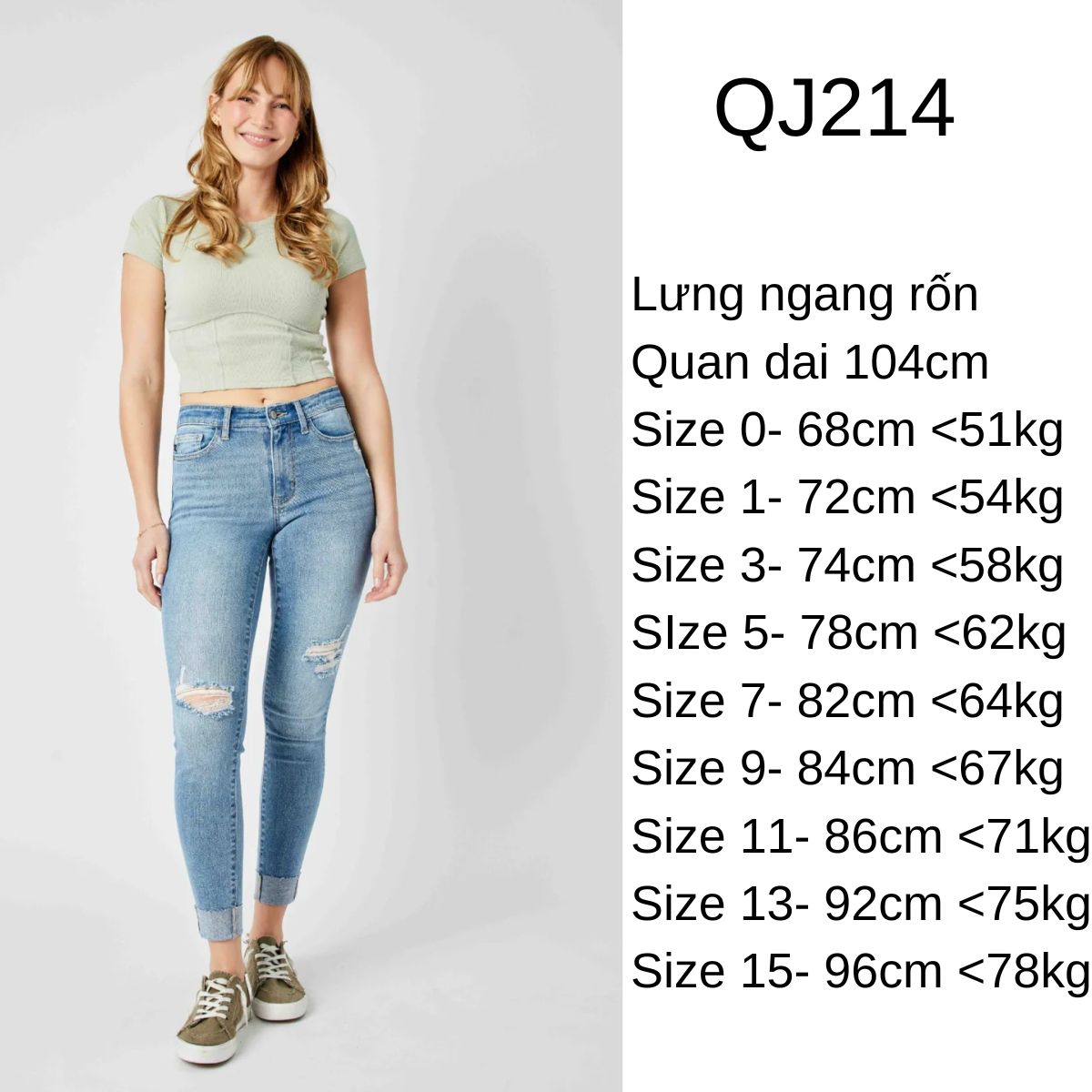 QJ214- QUẦN JEANS SKINNY RÁCH