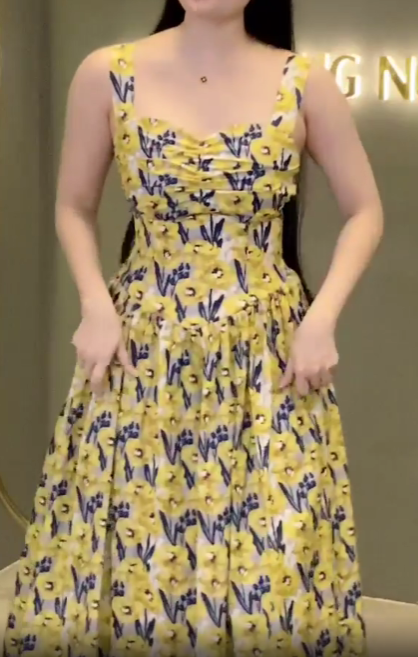 Đầm Hai Dây Hoa Lá Nhúm Ngực_thumbnail_14