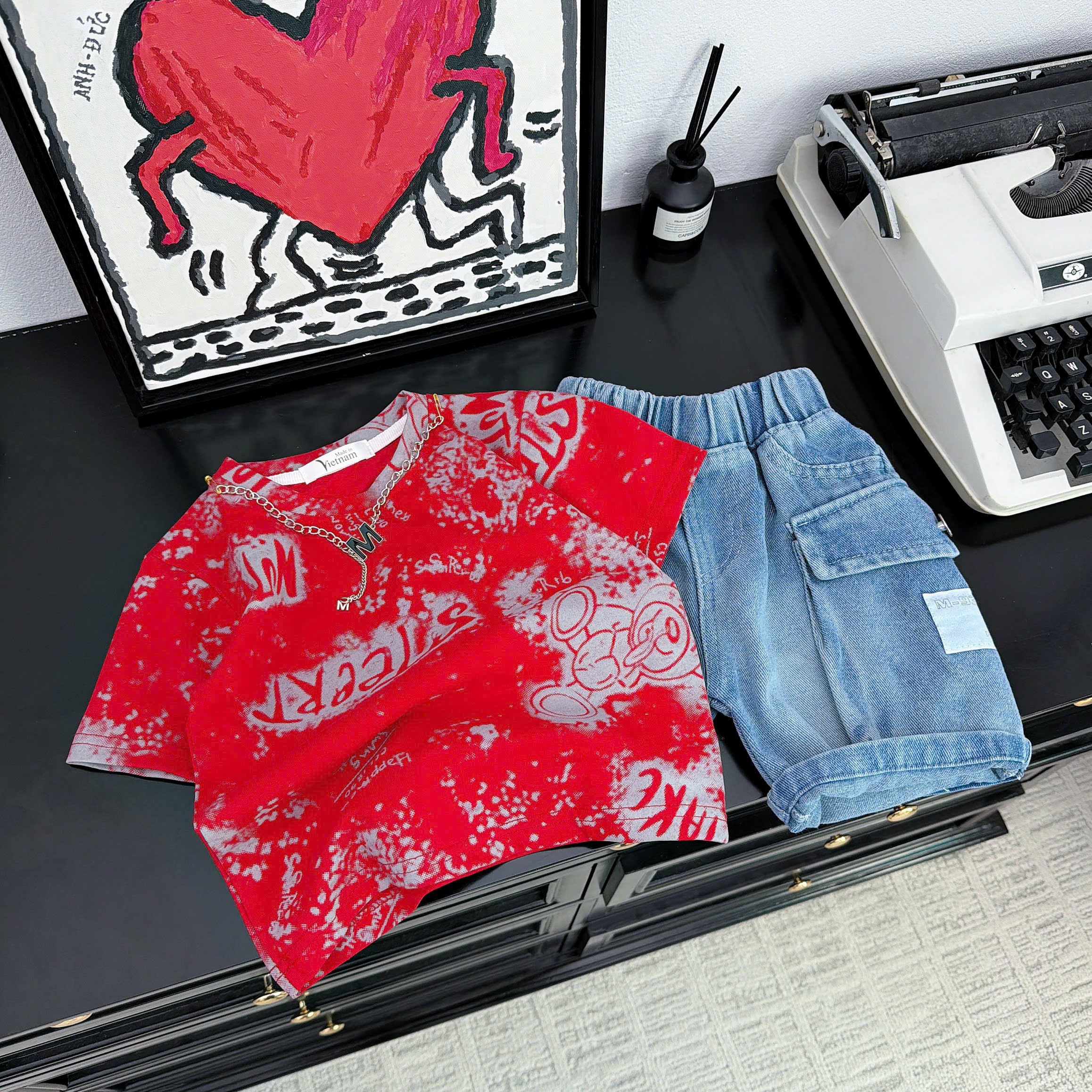 R49 BỘ CỘC QUẦN BÒ GẤU LOANG ( ngẫu nhiên )  - A116.836