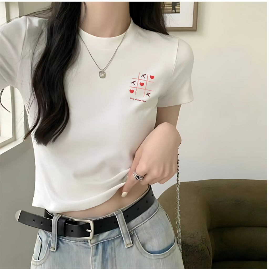 [Form Ôm] Áo croptop nữ màu trắng chất liệu cotton co giãn 4 chiều - Áo baby tee LOZA dáng ôm - Mã G0282