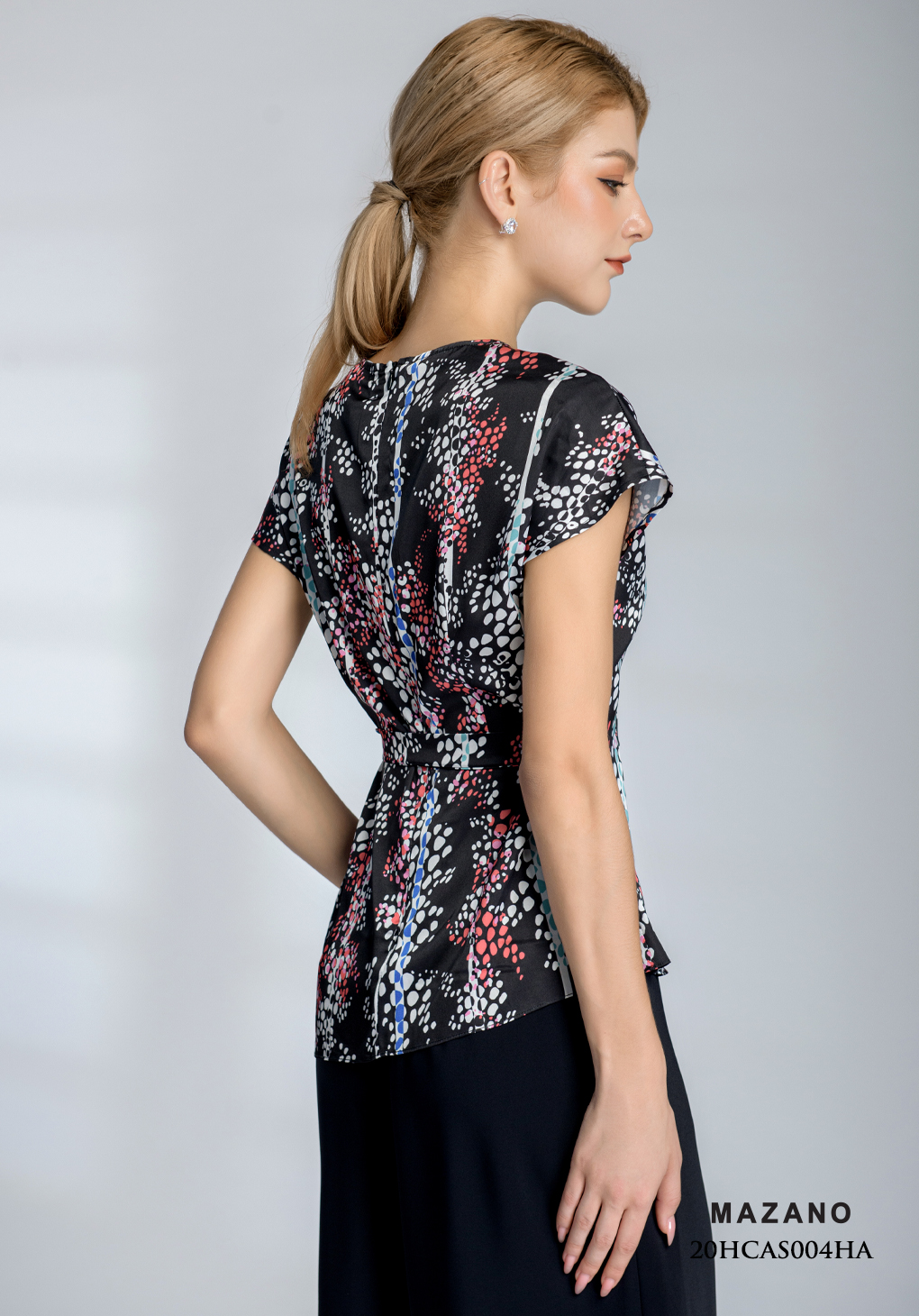 Áo top dài cách điệu thắt đai lệch