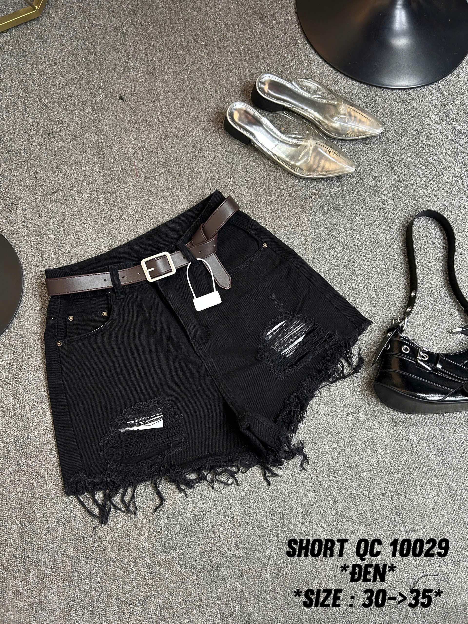 Quần short jean rách kiểu bigsize QSJ10029 dành cho nàng béo mập từ 55-90kg