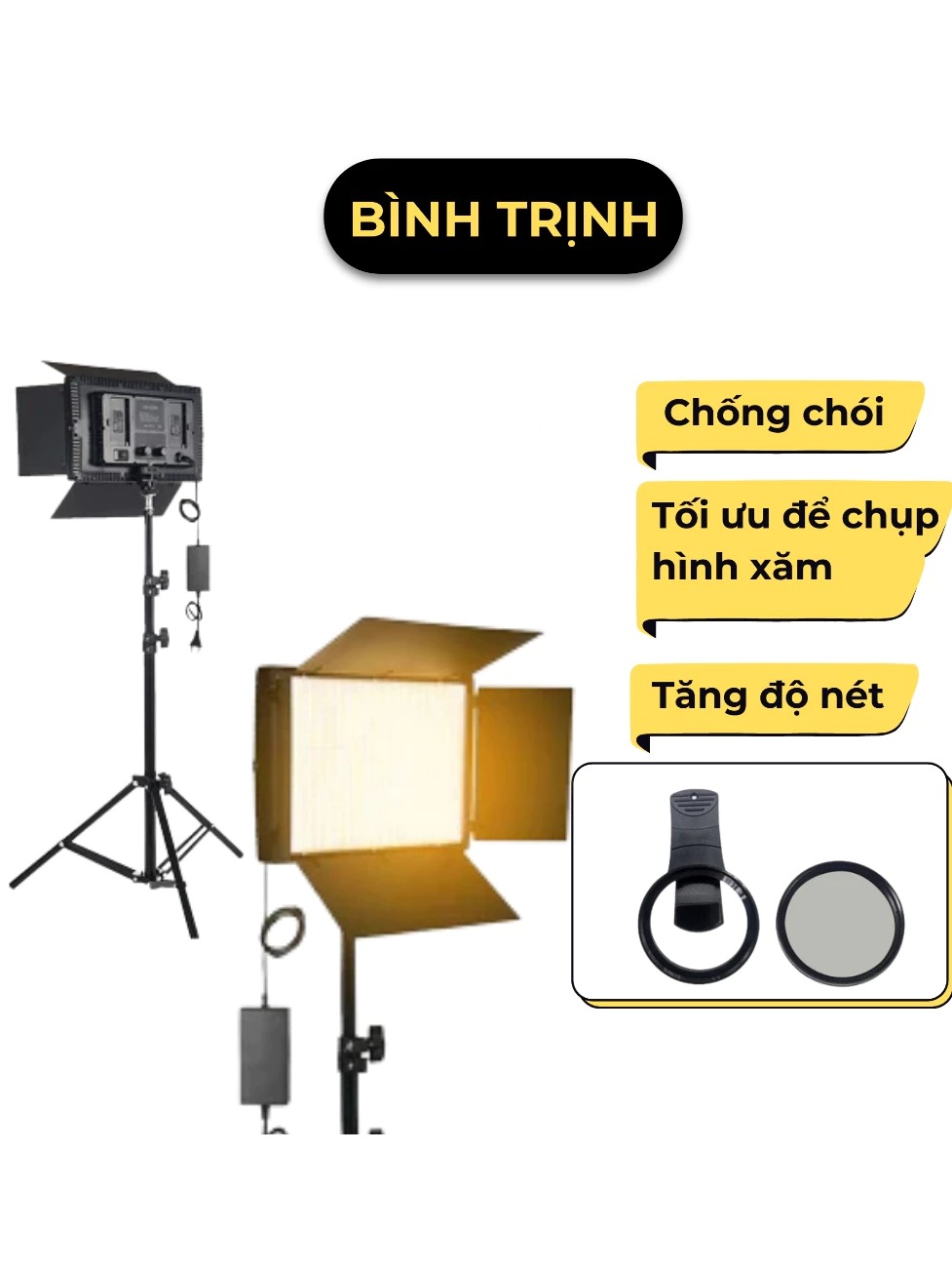 Đèn LED Siêu Sáng – Ánh Sáng Chuẩn Cho Thợ Xăm – Quay Video, Chụp Hình Xăm & Livestream