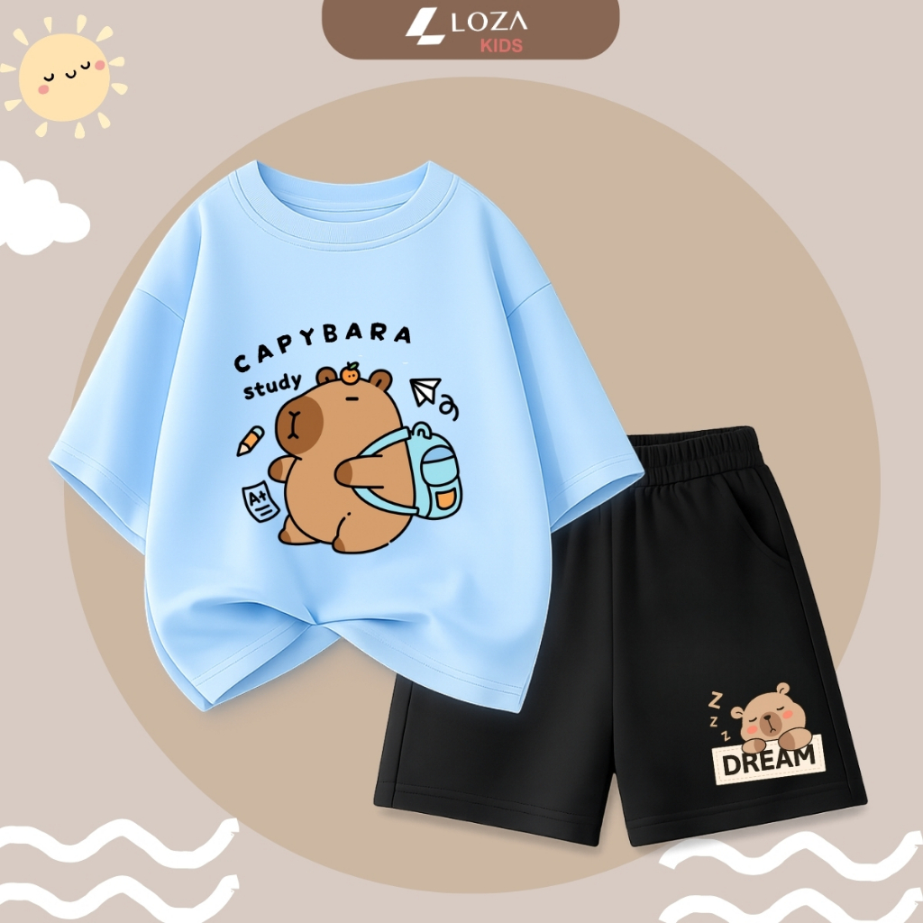 Set bộ bé trai, bé gái hình capybara đeo cặp - Loza Kids SB483_thumbnail_6