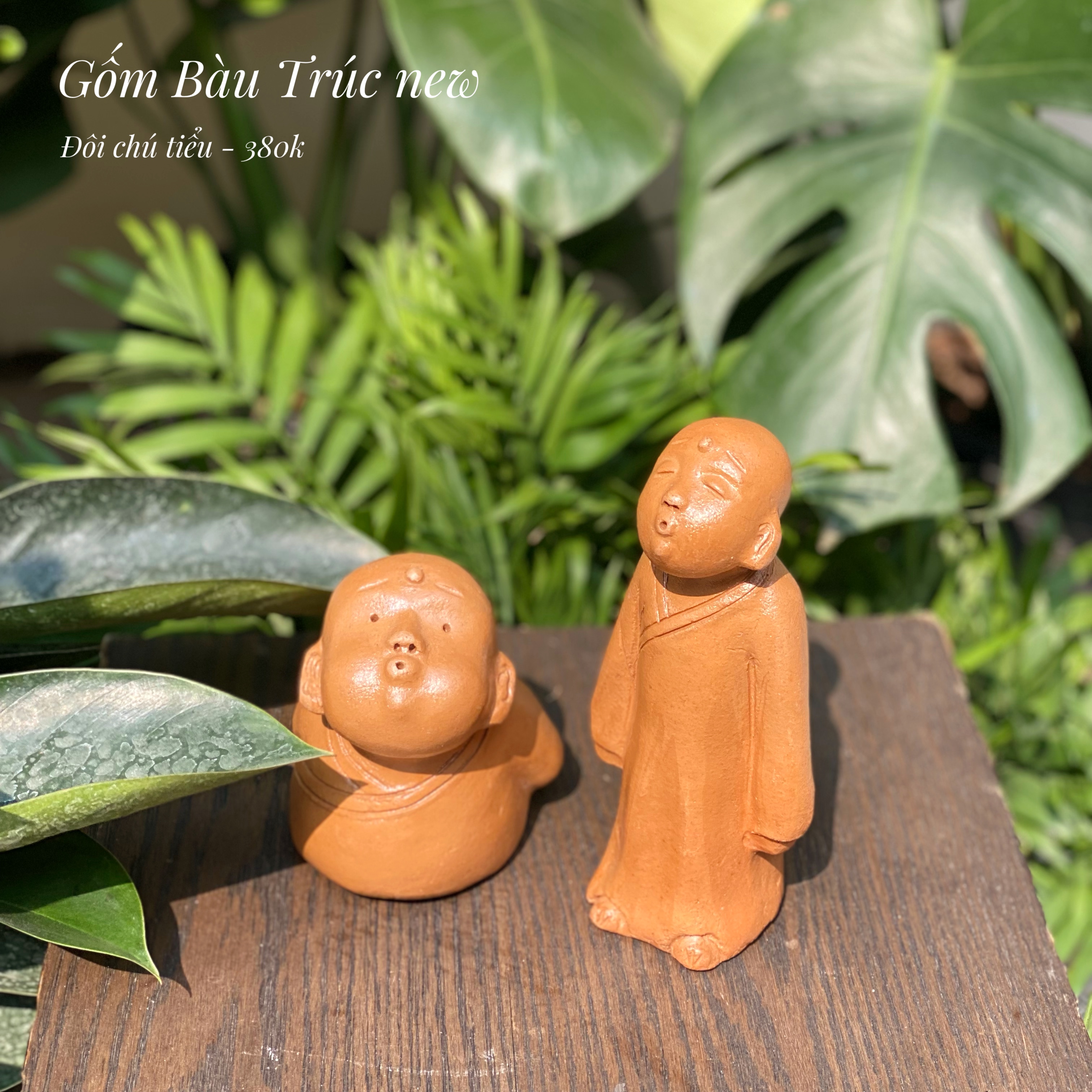 Tượng đôi chú tiểu gốm Bàu Trúc