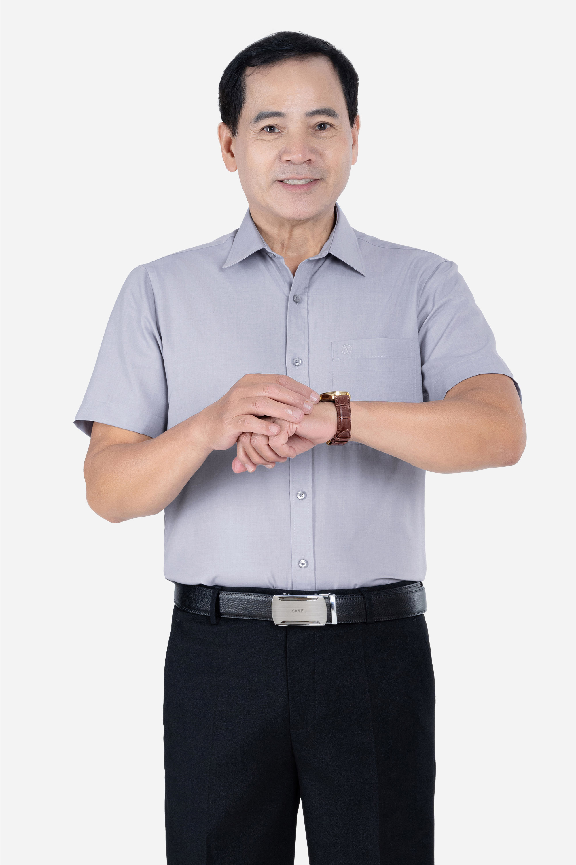 Sơ Mi Trơn Cộc Tay Nam Trung Niên Chất Liệu Cotton Nhập Khẩu Màu Đỏ Đô_thumbnail_28