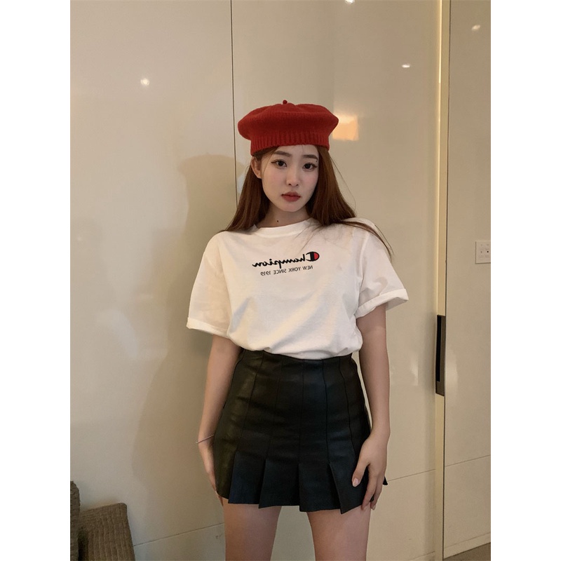 Áo phông nữ form rộng tay lỡ unisex chất vải cotton AT084 Miucho in logo_thumbnail_3