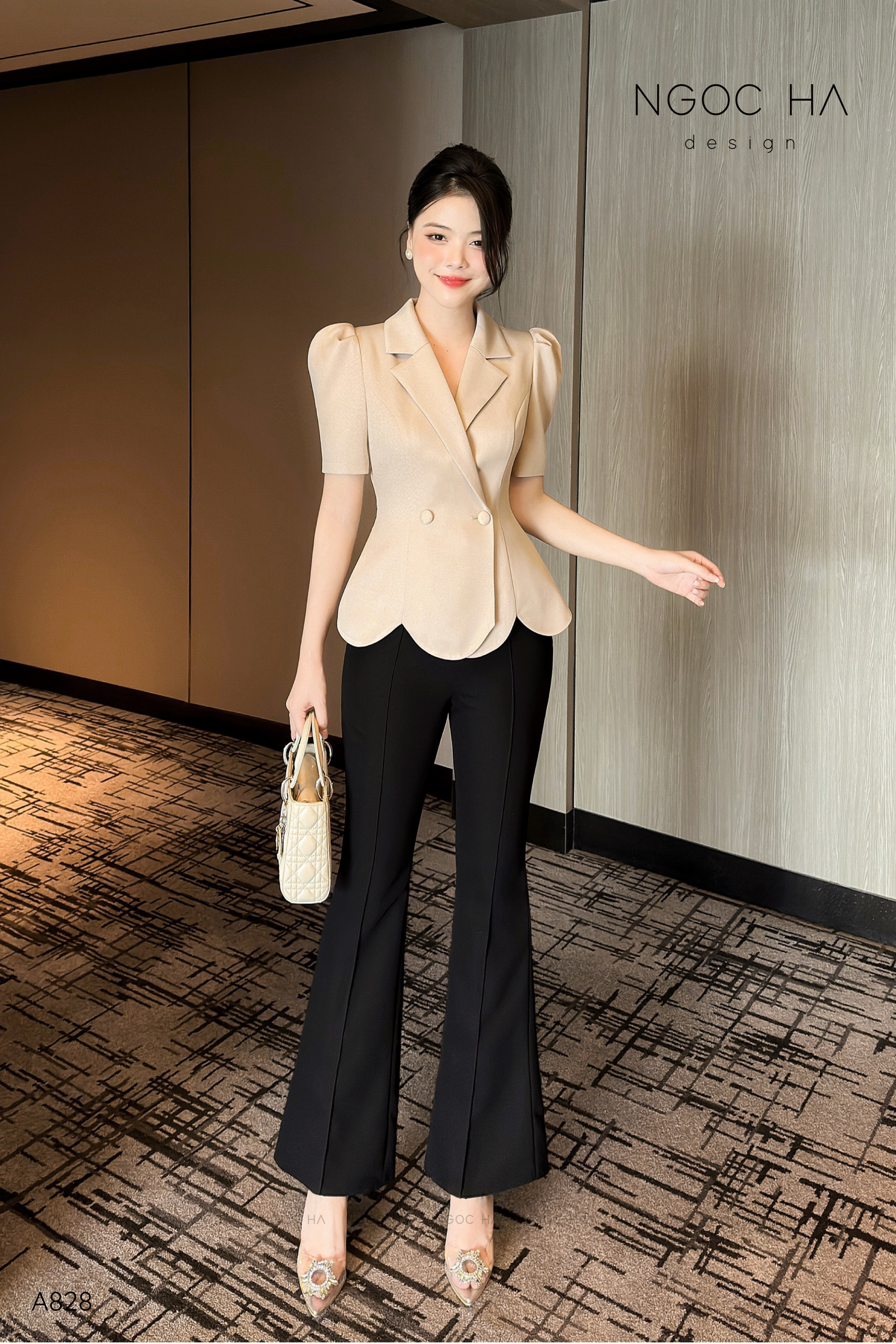 Vercelli Top_ Áo Vest Cách Điệu Tà Lượn Cong Màu Bee A828_thumbnail_2