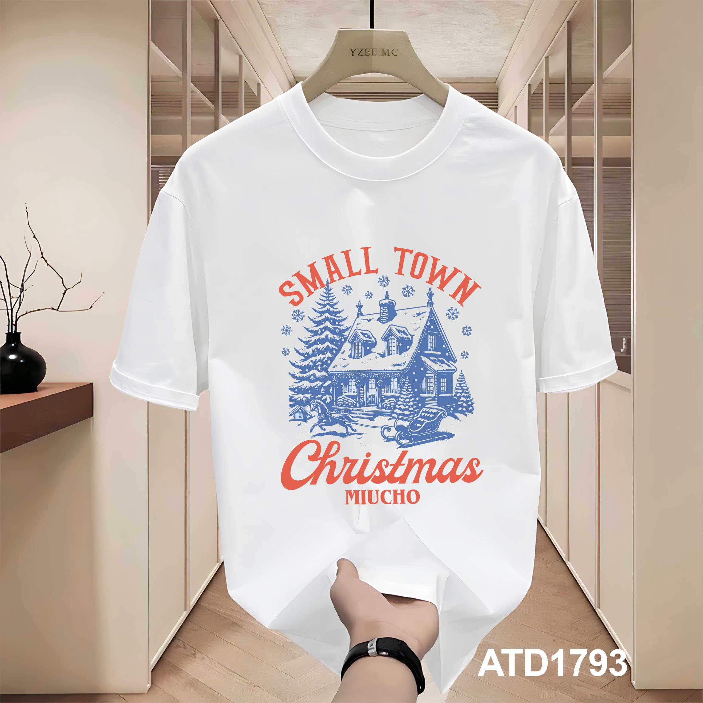 Áo phông nam giáng sinh noel form rộng cổ tròn vải cotton thoáng mát 1793 Miucho Iconic in mix_thumbnail_6