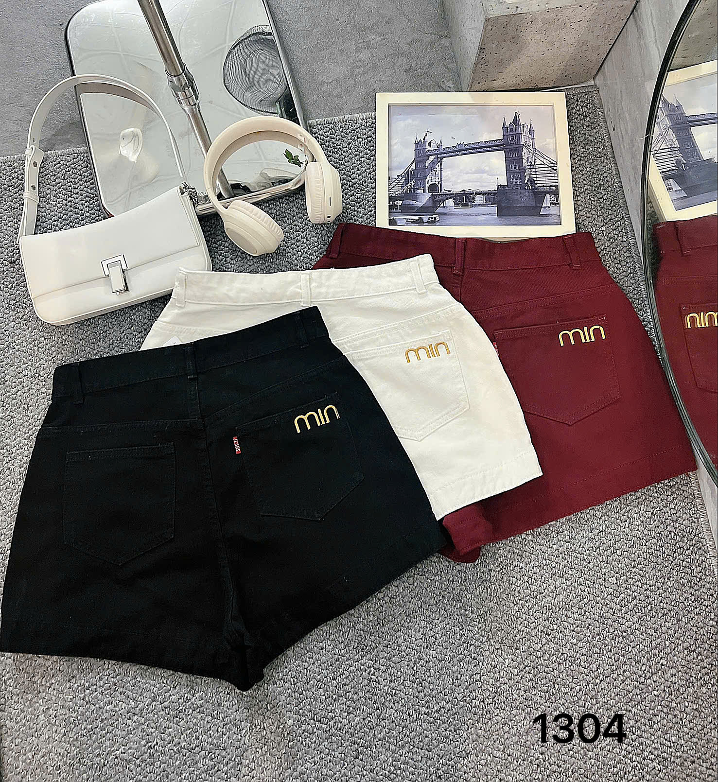 Quần short jean thêu chữ bigsize QSJ1304 dành cho nàng từ 55-90kg