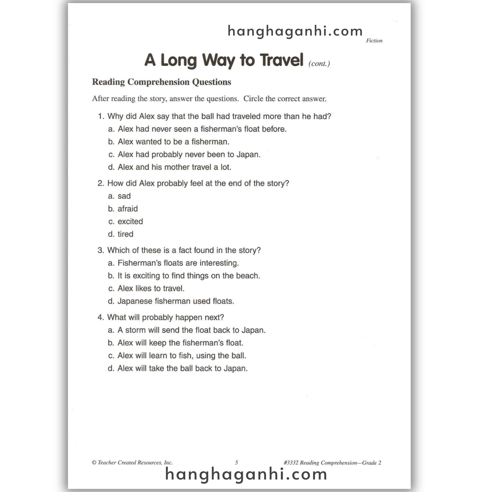 Reading Comprehension Grade 2 Teacher Created Resources, sách đọc hiểu lớp 2_thumbnail_12