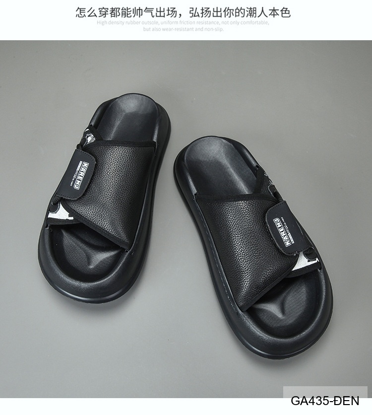 GA435 - Dép nam đế dày thời trang, chất liệu da bò mềm, màu xanh lá và đen_thumbnail_17