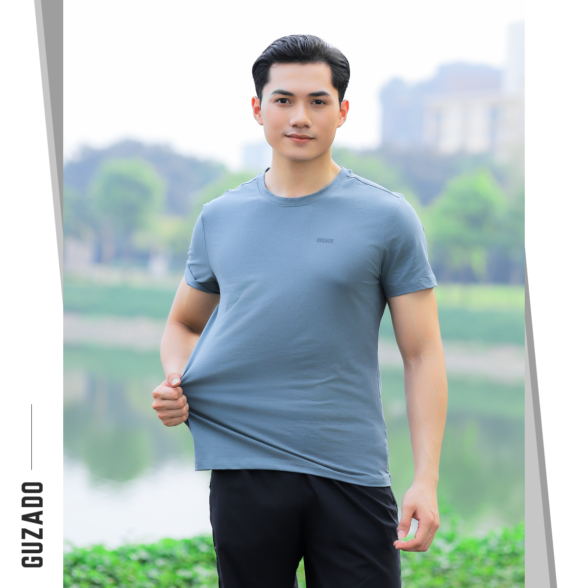 Đồ Bộ Guzado Áo Cotton Kết Hợp Quần Gió Basic  BTS03_thumbnail_37