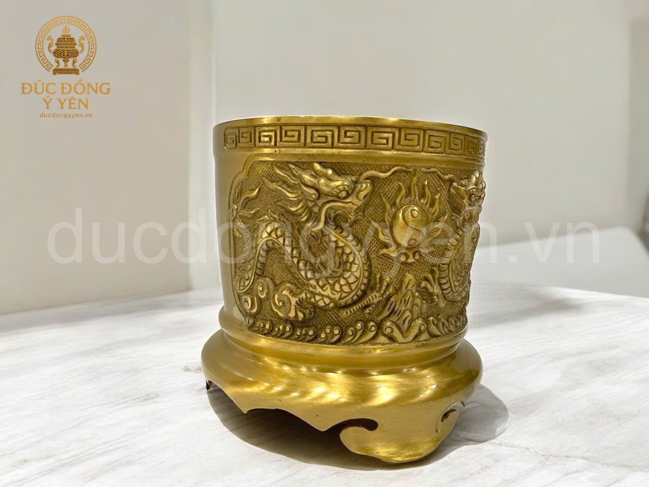 Bát hương đúc đồng vàng thau màu mộc _thumbnail_3