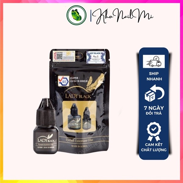 Keo nối mi - khô 5s - Black Lady - Đen
