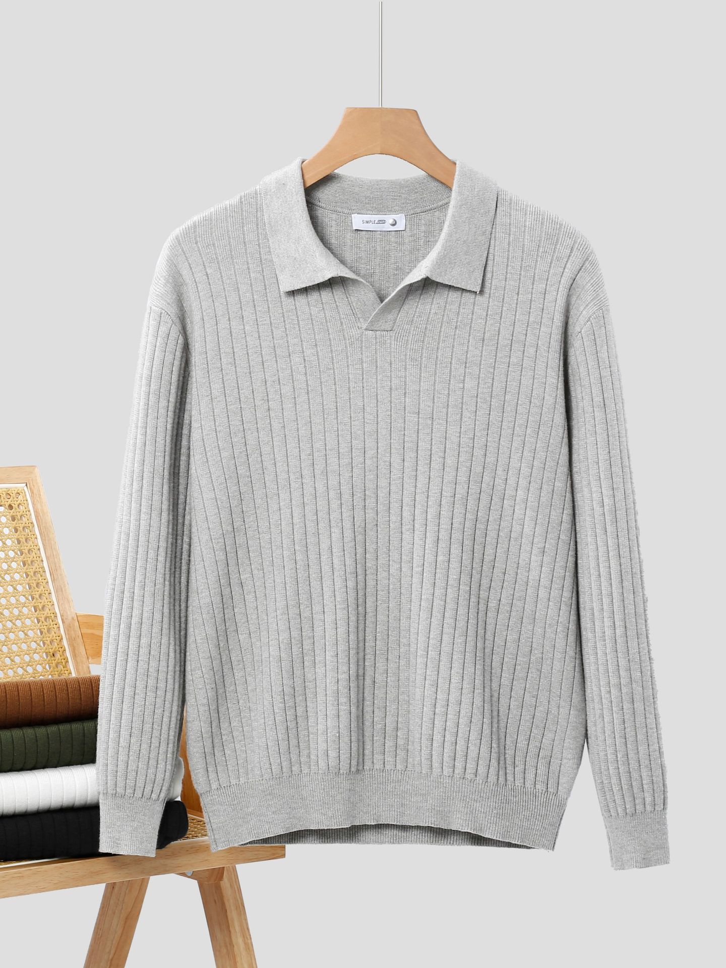 Áo len polo gân SIMPLE STYLE_thumbnail_1