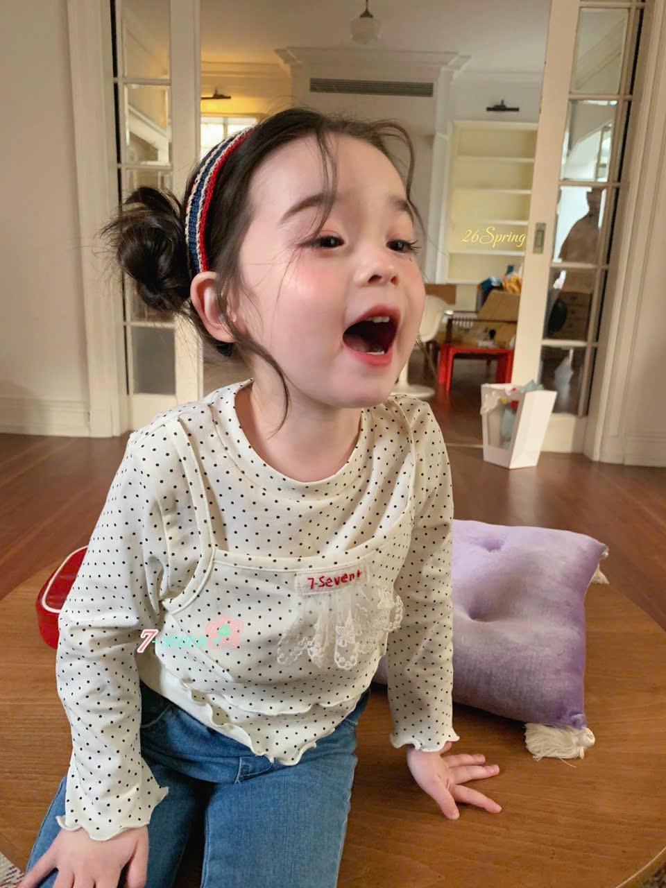 (H51) Áo thun mỏng chấm bi Seven_thumbnail_0