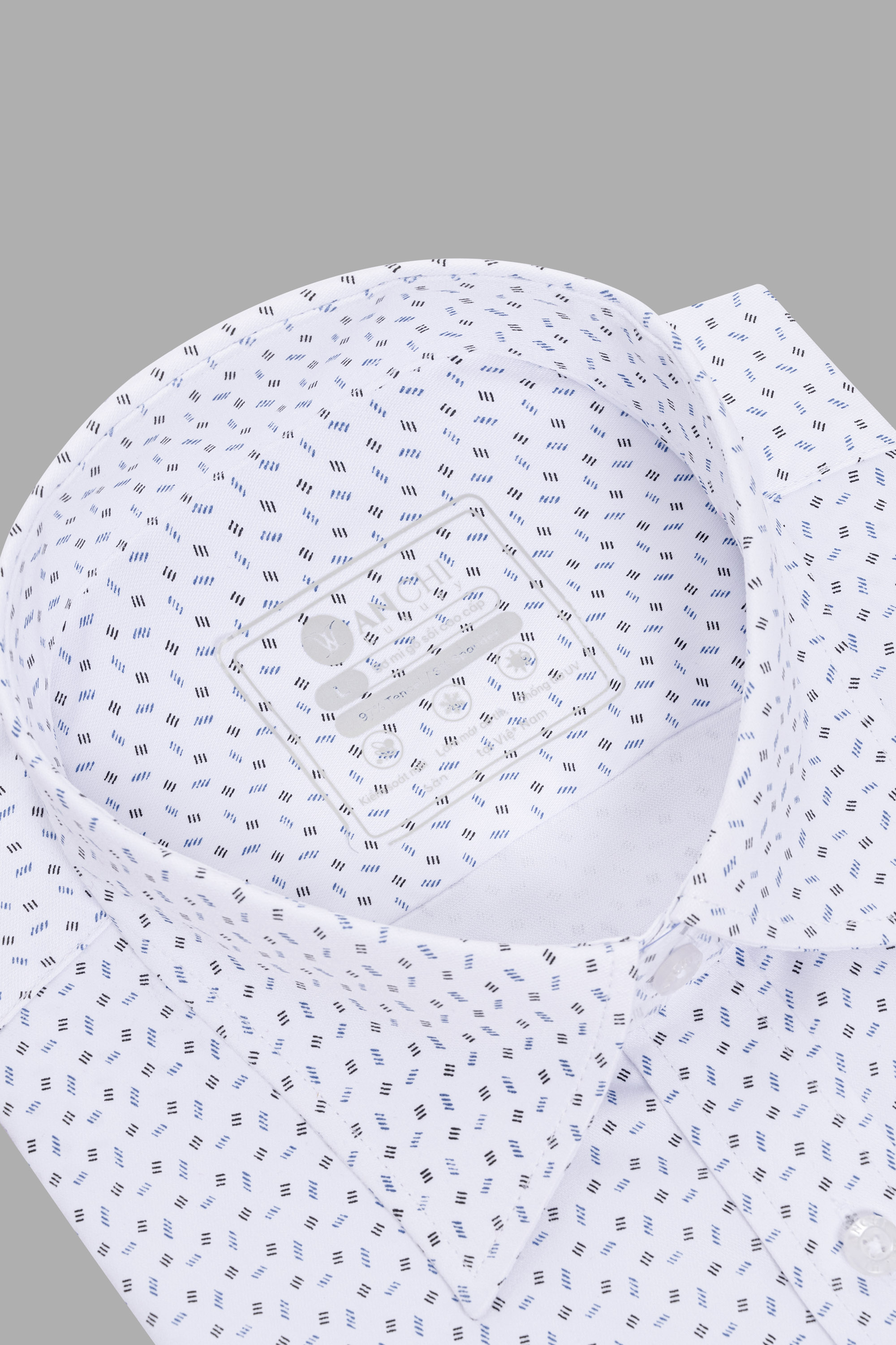 Sơ Mi Cộc Tay Họa Tiết Nam Trung Niên ANCHI Chất Liệu Sợi Sồi Cao Cấp Phom Suông Vạt Ngang Màu Trắng Phẩy_thumbnail_5