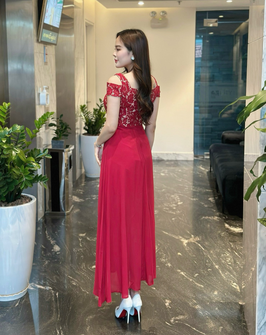 Đầm maxi trễ phối ren xẻ tà sang trọng_thumbnail_3