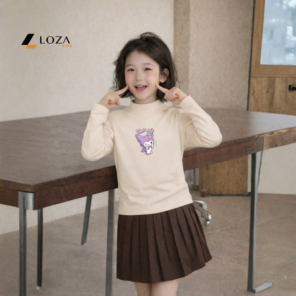 Áo giữ nhiệt cổ 3p bé gái hình Melody, Kuromi, Gấu dâu,Cinnamoroll - Loza Kids  CE003_thumbnail_2