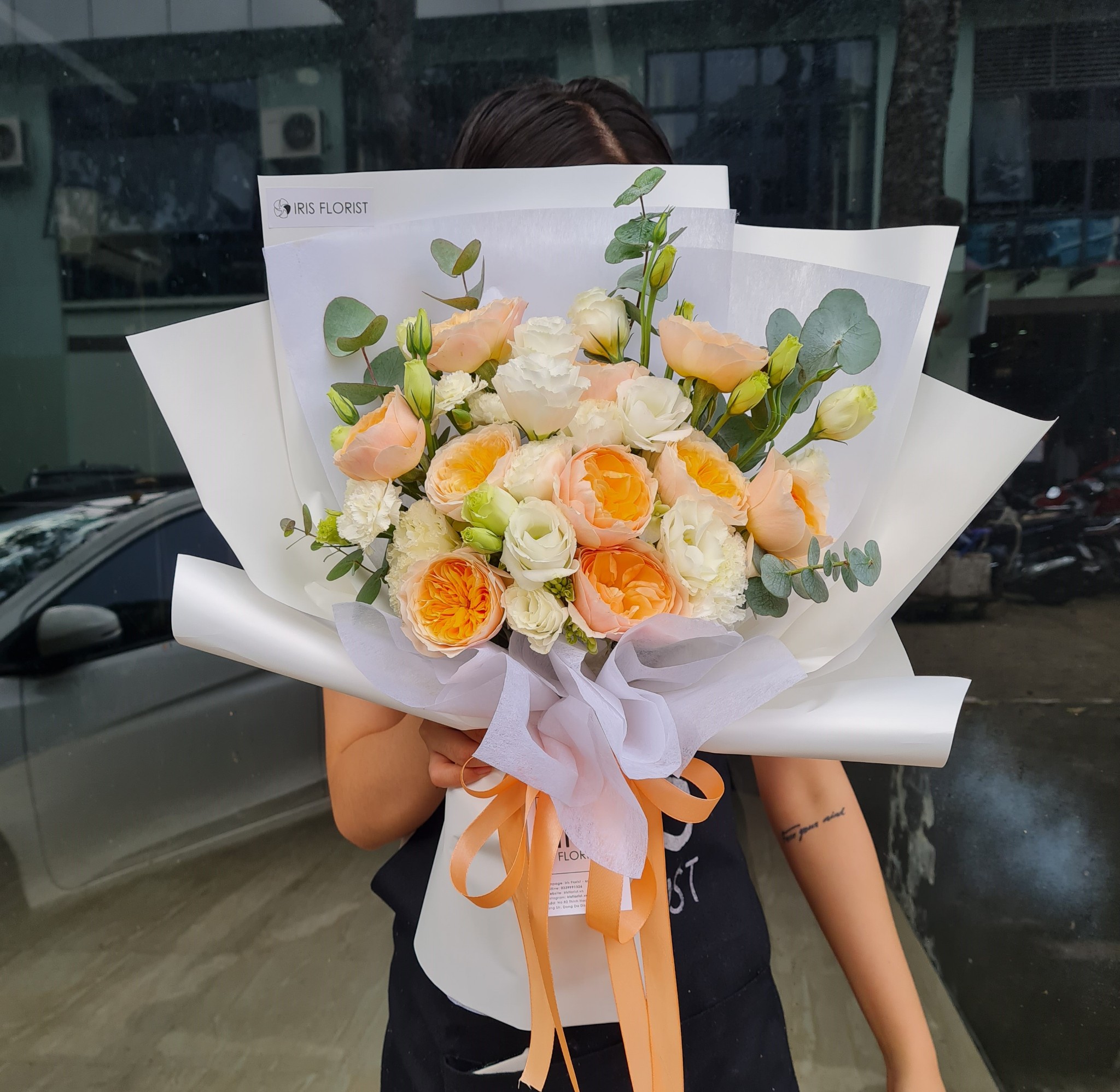 Bó hoa Juliet mix tone Cam - Size M