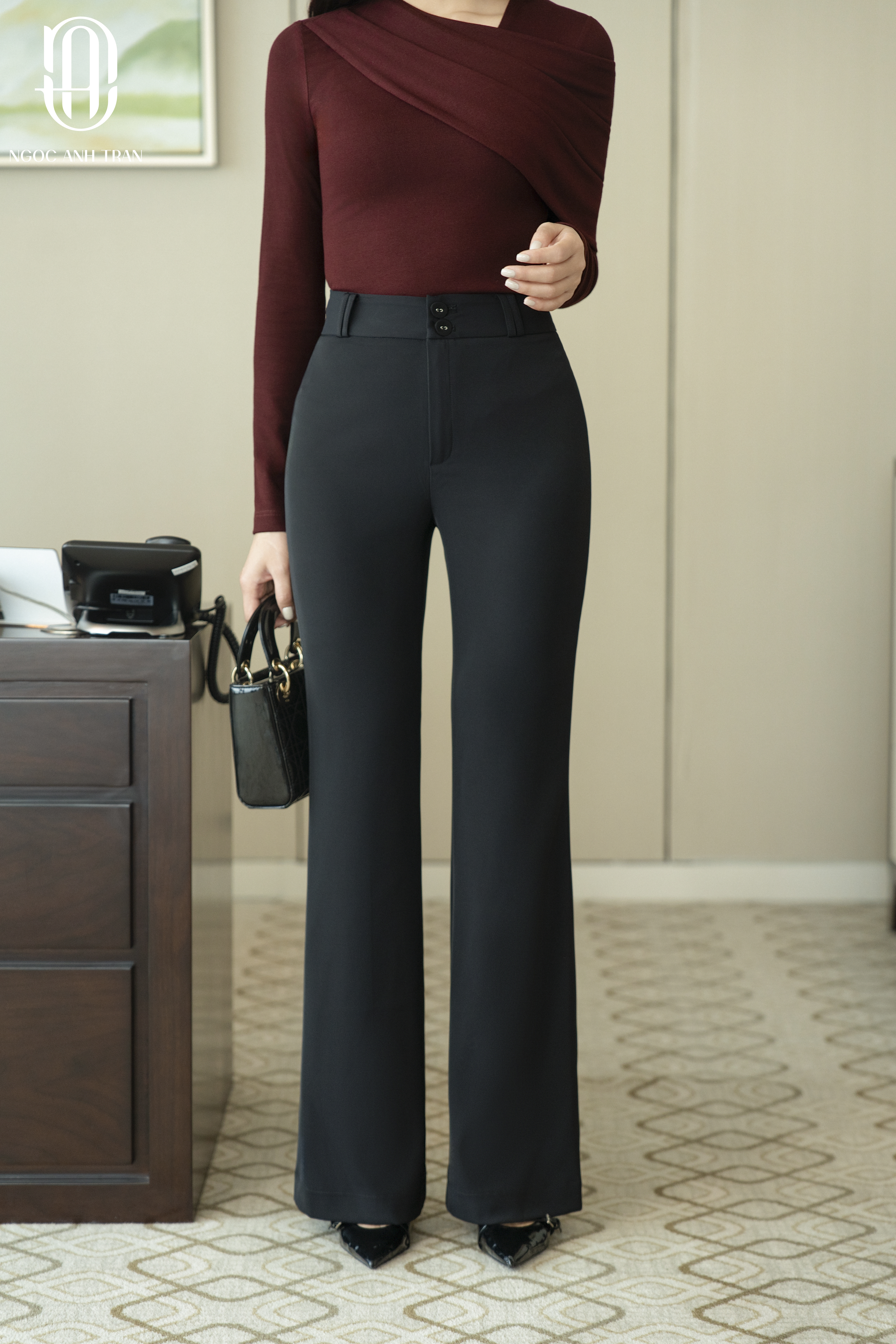 Q069 - Quần đen ống đứng 2 cúc_thumbnail_1