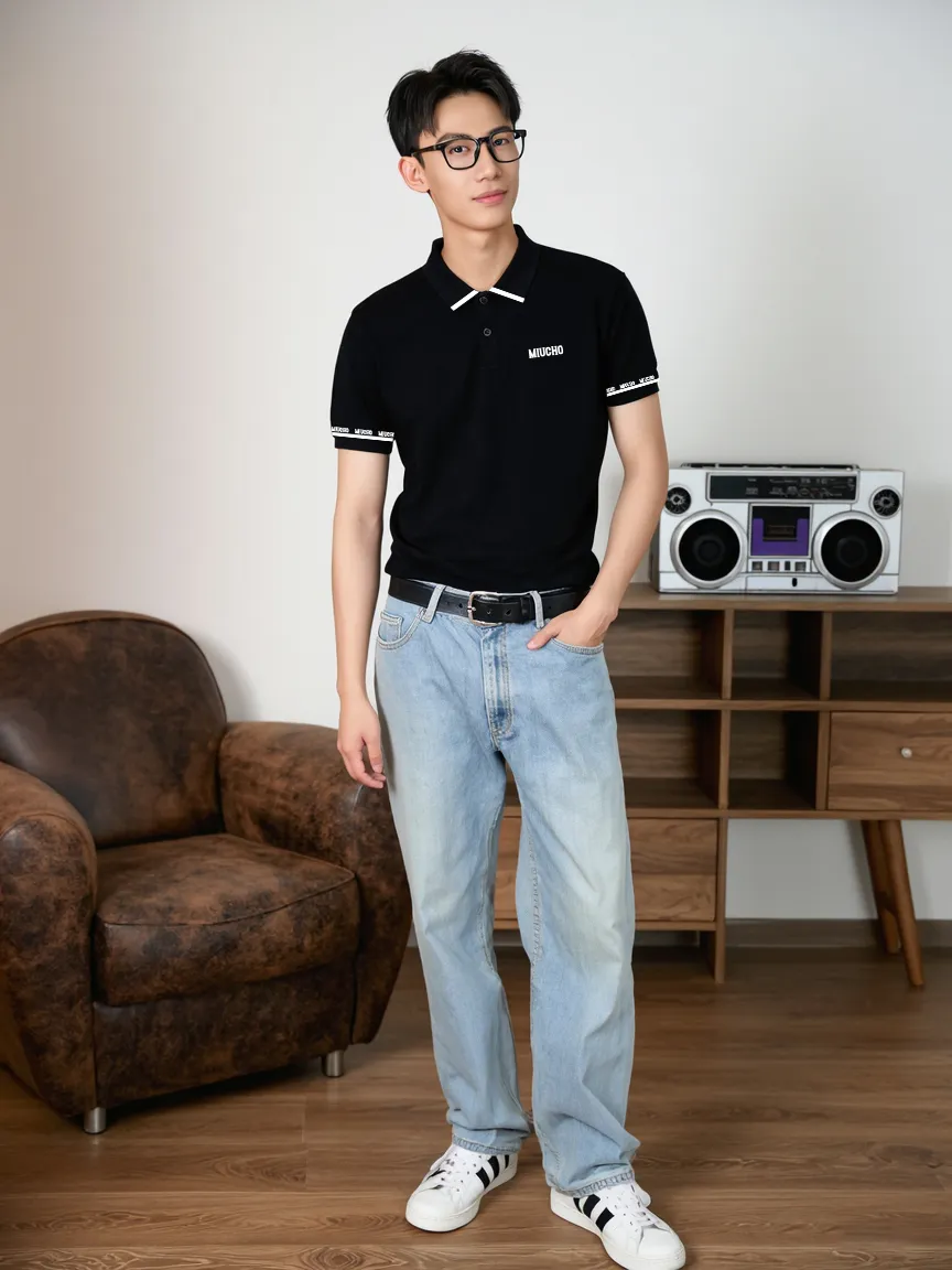 Áo polo nam trẻ trung 2467 Miucho Iconic chất vải cá sấu thoáng mát đứng form in mix_thumbnail_5