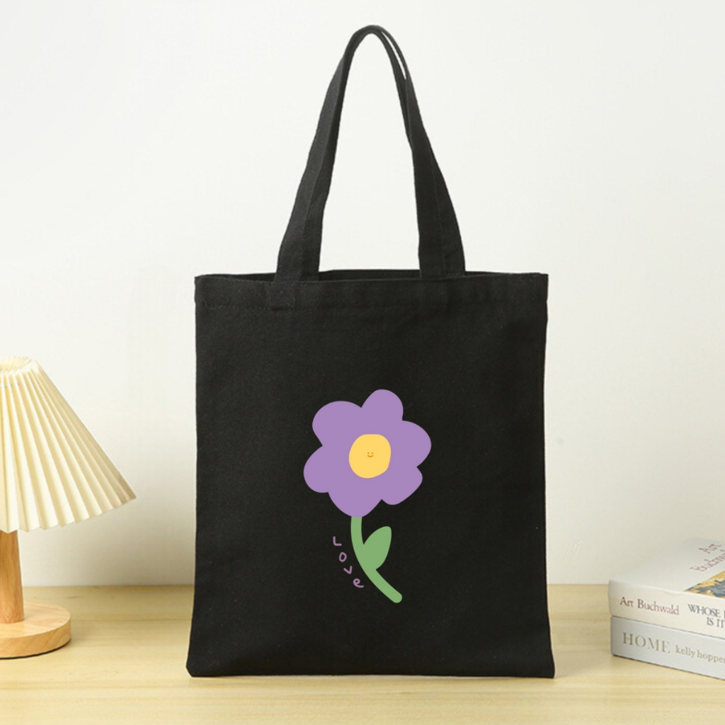 Túi tote vải canvas đeo vai hình nơ, hoa đẹp có khóa kéo và ngăn phụ We Tee - WTU02_thumbnail_6