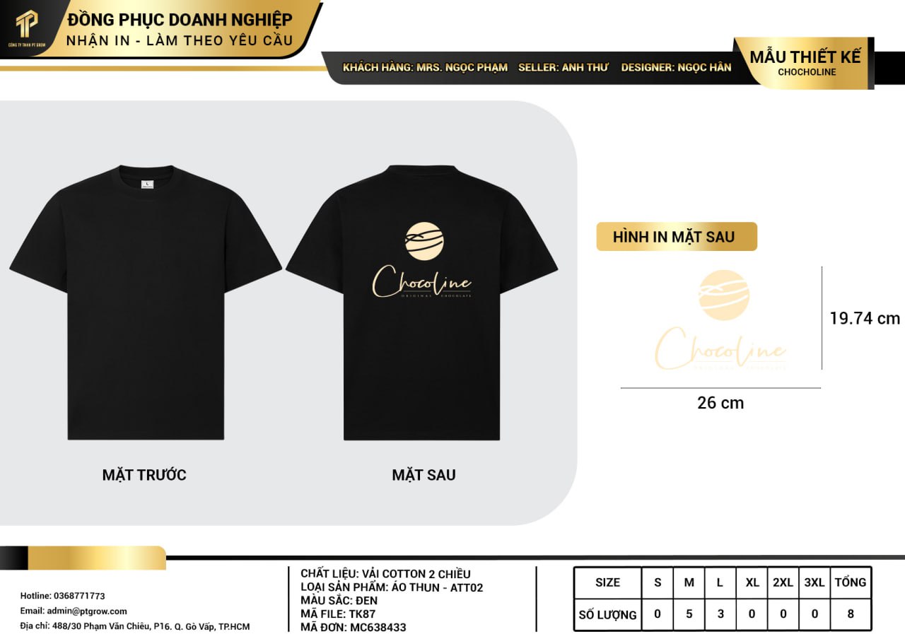 Áo thun thiết kế như yêu cầu TK87